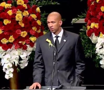 Ingrid Williams spouse Monty Williams at her funeral